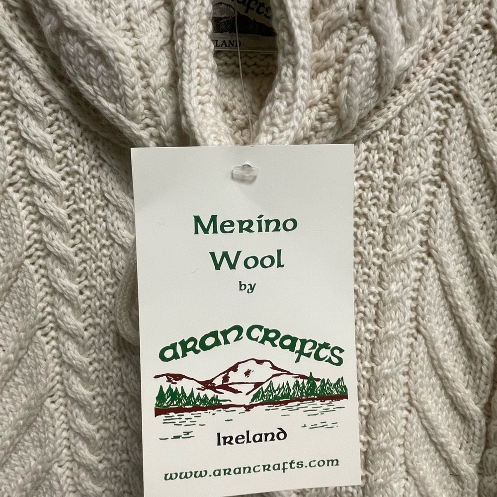 Aran Wool Drawstring Sweater - Picture 3 of 5